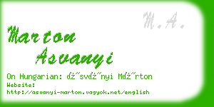 marton asvanyi business card